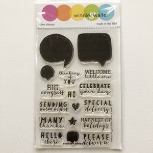 NIP Winnie & Walter Clear Rubber Stamps WW082 "Sketchy Thoughts"